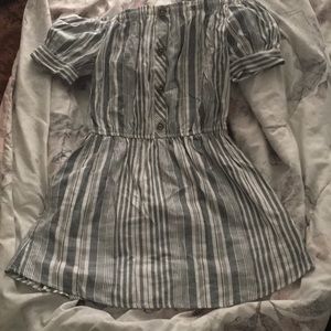 🌐 Navy Blue and white striped dress 🌐